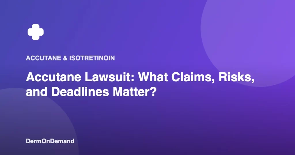 Accutane Lawsuit What Claims, Risks, and Deadlines Matter - DermOnDemand dermatology guide illustration covering blog